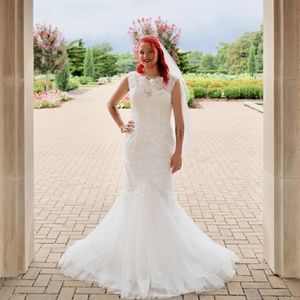 White wedding dress size 8